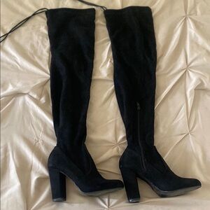 Women's Black Suede Knee-High Boots size 7